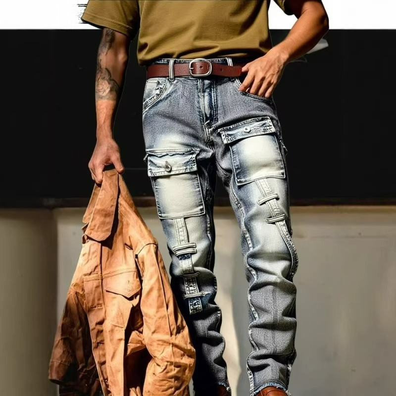 Europe Streetwear Brand - 남성용 디스트레스드 워싱 하이 스트리트 스트릿웨어