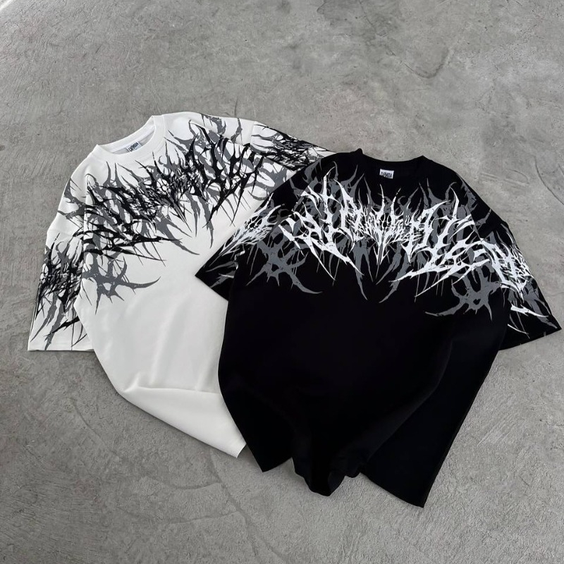Streetwear Brand Font - Y2K 고스 스트릿웨어 브랜드 유니섹스 오버사이즈