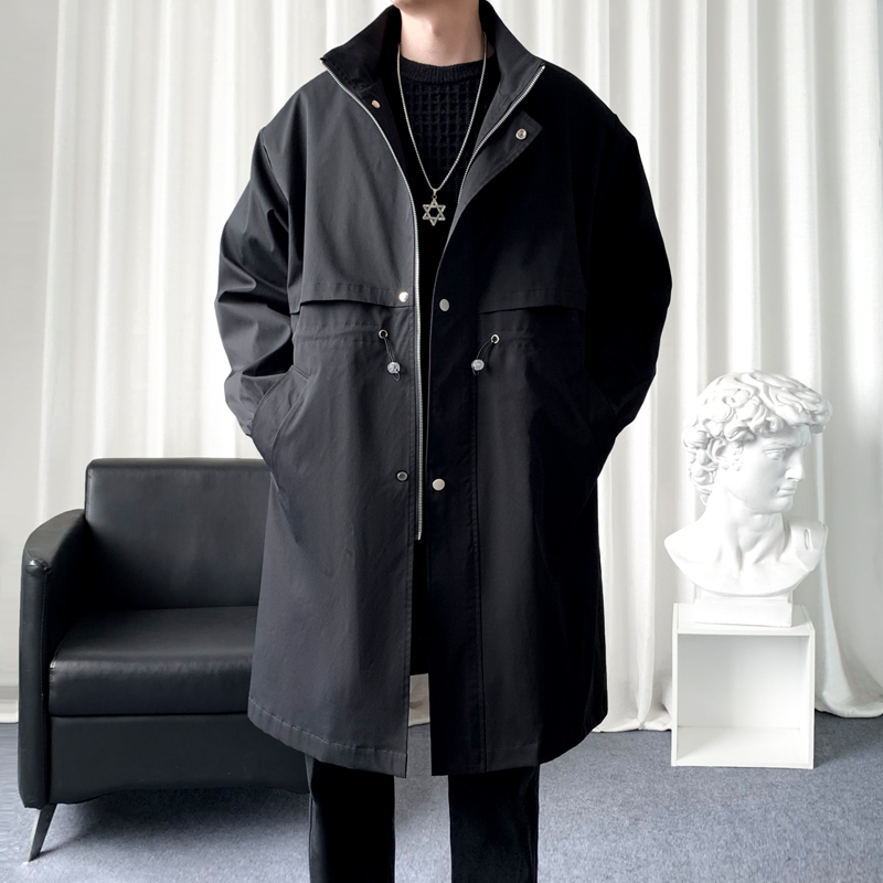 Streetwear Brand Clothing - 트렌치코트 한국 남성 패션 오버코트, 긴