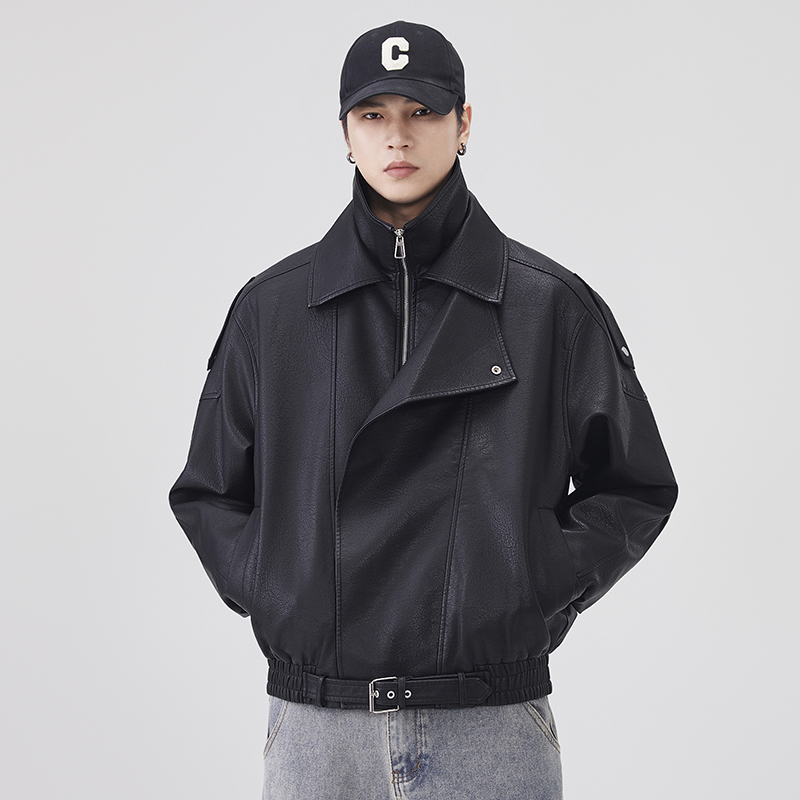 Streetwear Brand Clothing - 가을 겨울 가죽 자켓 남성 스트리트웨어