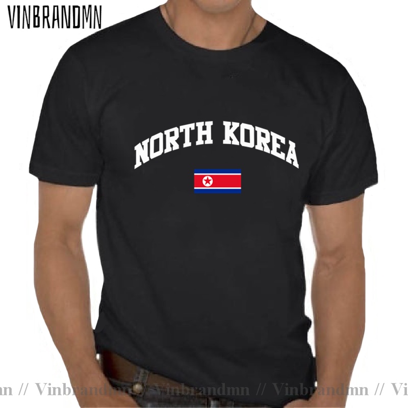 Streetwear Brand Korea - Vinbrandmn 북한 국기 남성 Tshirt 브랜드