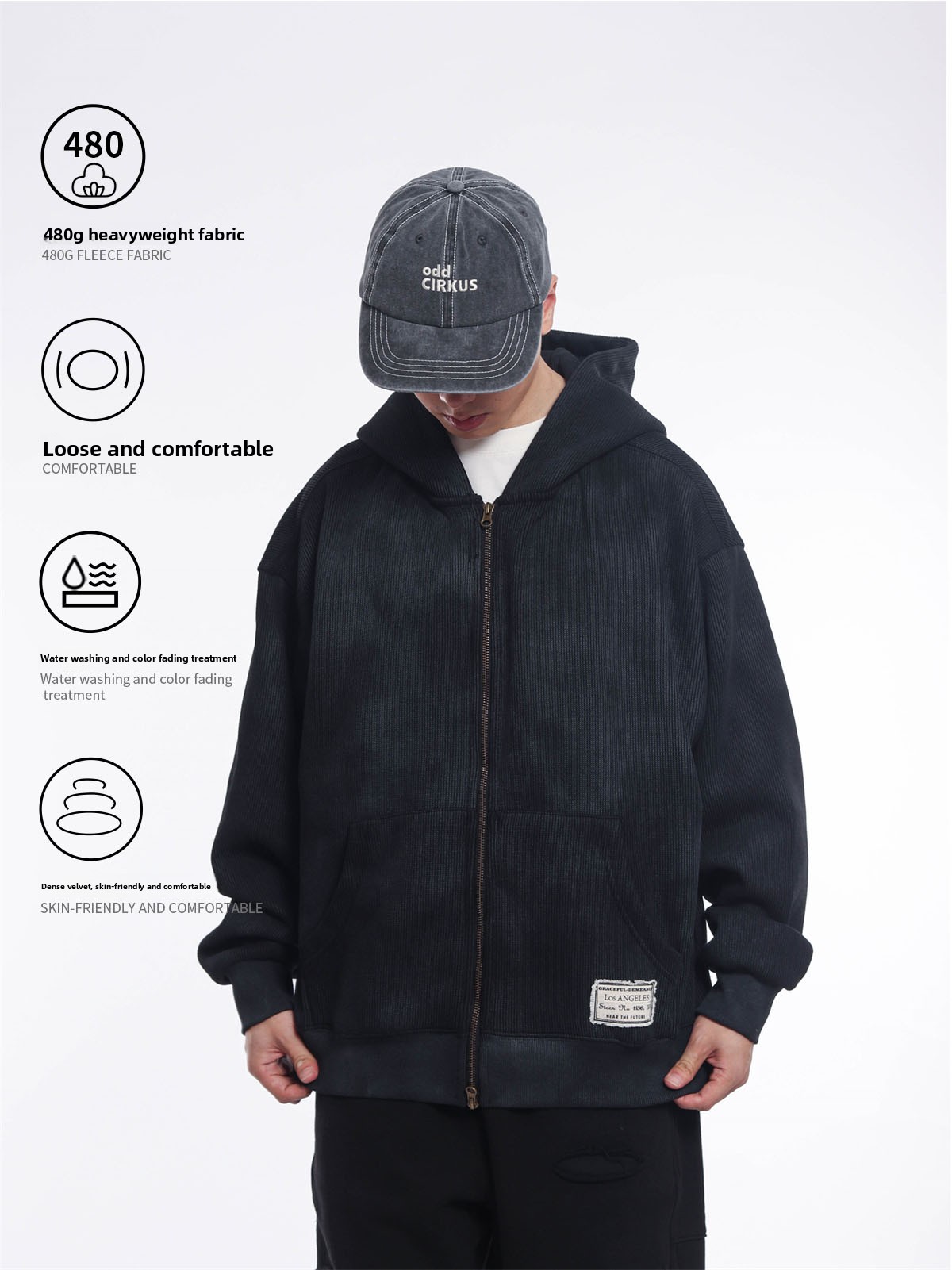 레트로 일본 스타일 헤비웨이트 480g 더블 지퍼 후드 - Streetwear Brand Japanese 리뷰 및 가격