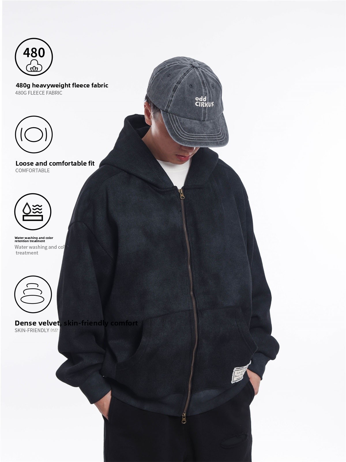 레트로 일본 스타일 헤비웨이트 480g 더블 지퍼 후드 - Streetwear Brand Japanese 리뷰 및 가격