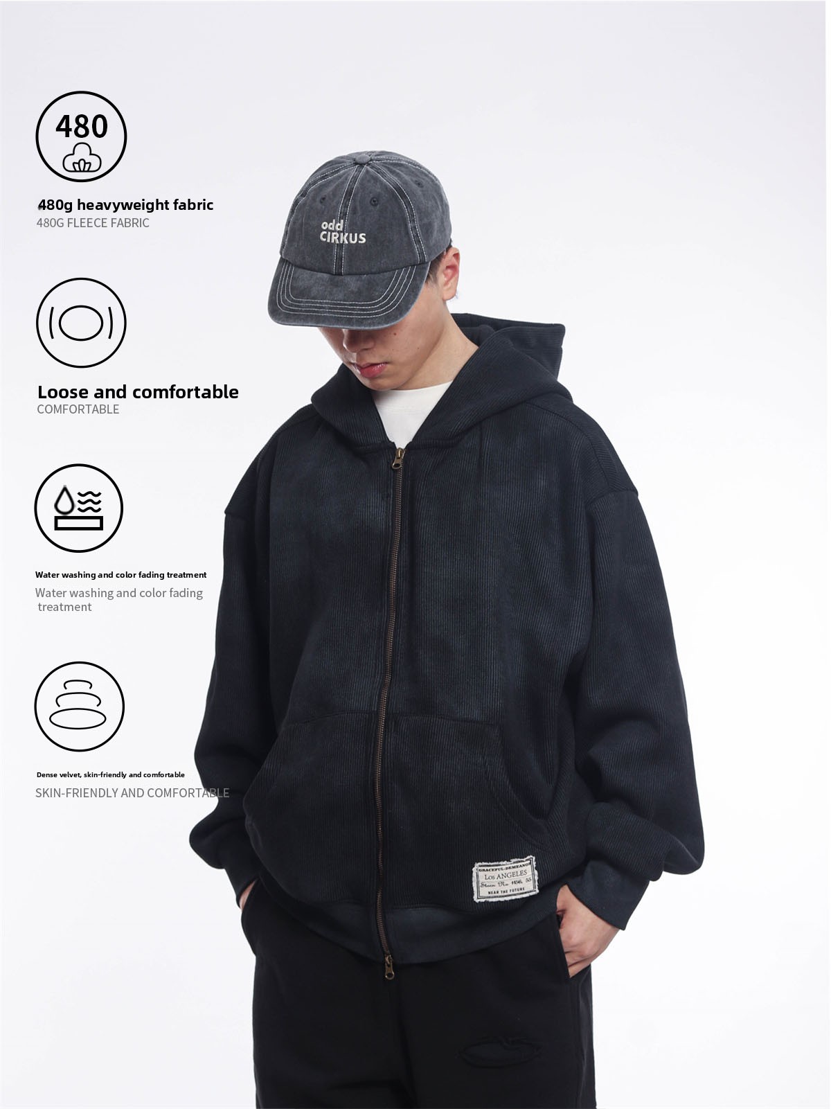 레트로 일본 스타일 헤비웨이트 480g 더블 지퍼 후드 - Streetwear Brand Japanese 리뷰 및 가격