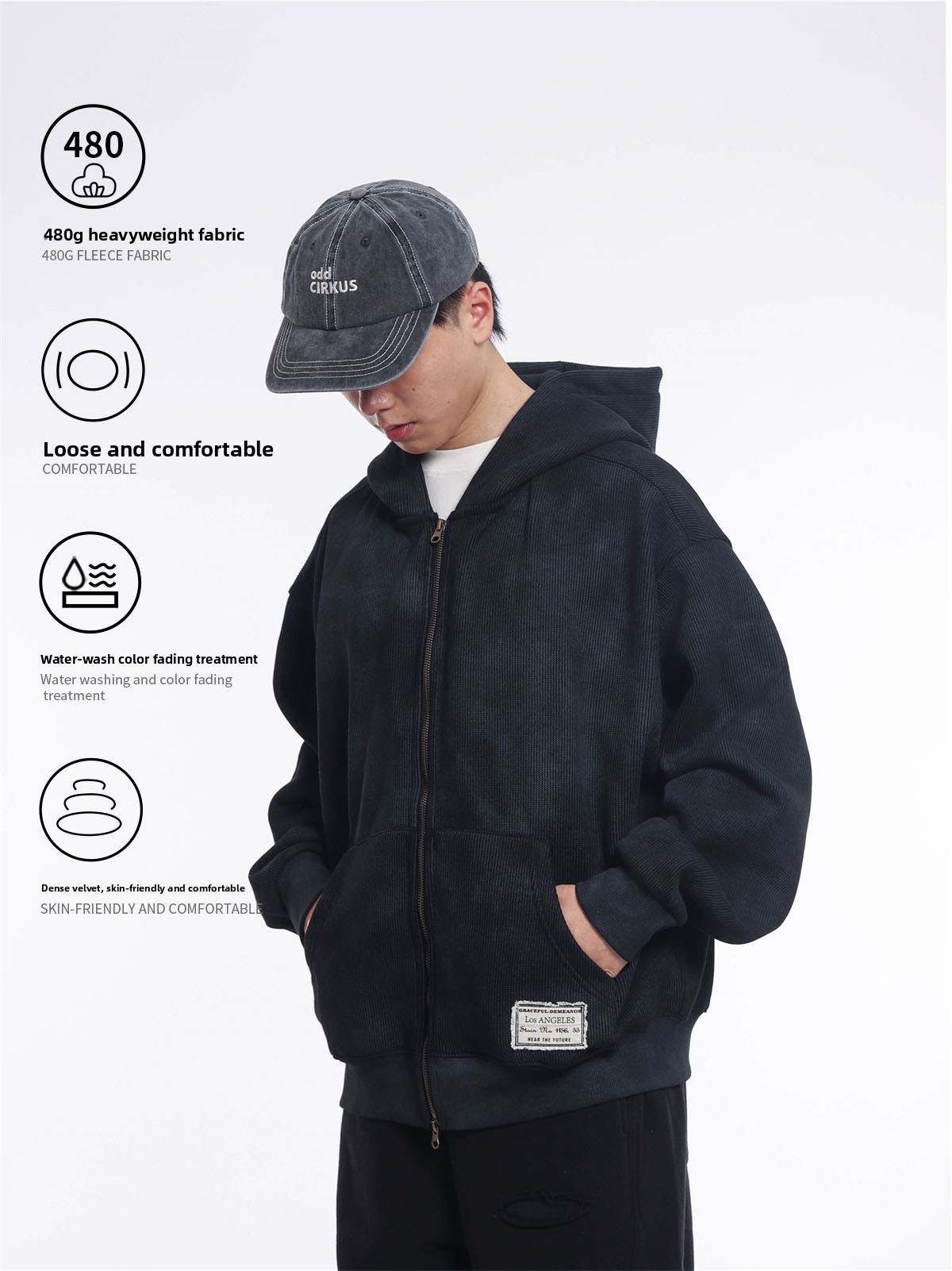 레트로 일본 스타일 헤비웨이트 480g 더블 지퍼 후드 - Streetwear Brand Japanese 리뷰 및 가격