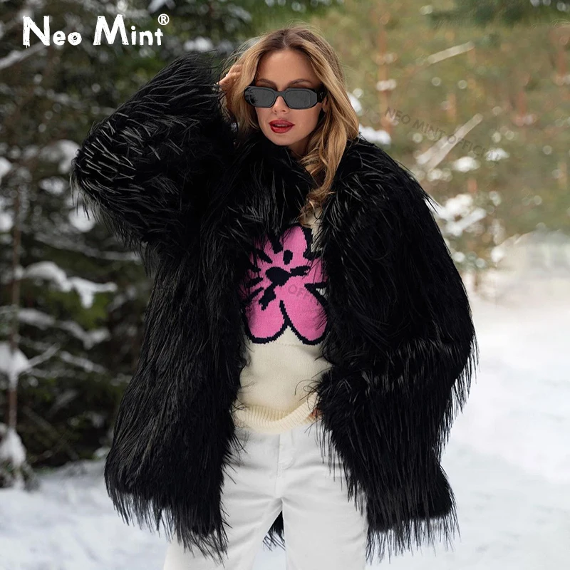 네오 민트 2024 겨울 모피 가짜 모피 코트 롱 여성 - Women Streetwear Brand 리뷰 및 가격