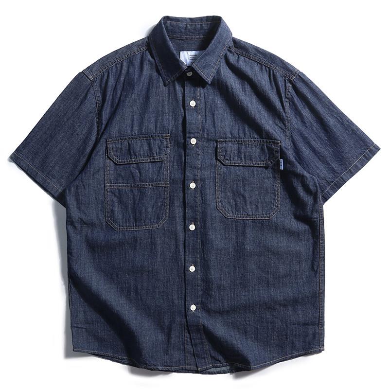 레트로 일본식 루즈핏 남성 데님 셔츠 반팔 트렌디 브랜 - Streetwear Brand Japanese 리뷰 및 가격
