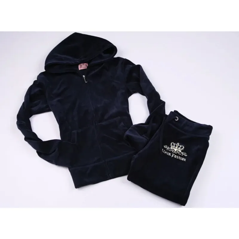 JC 벨벳 운동복 여성용 브랜드 벨벳 재봉 세트, 여성 - Streetwear Brand Y2K 리뷰 및 가격
