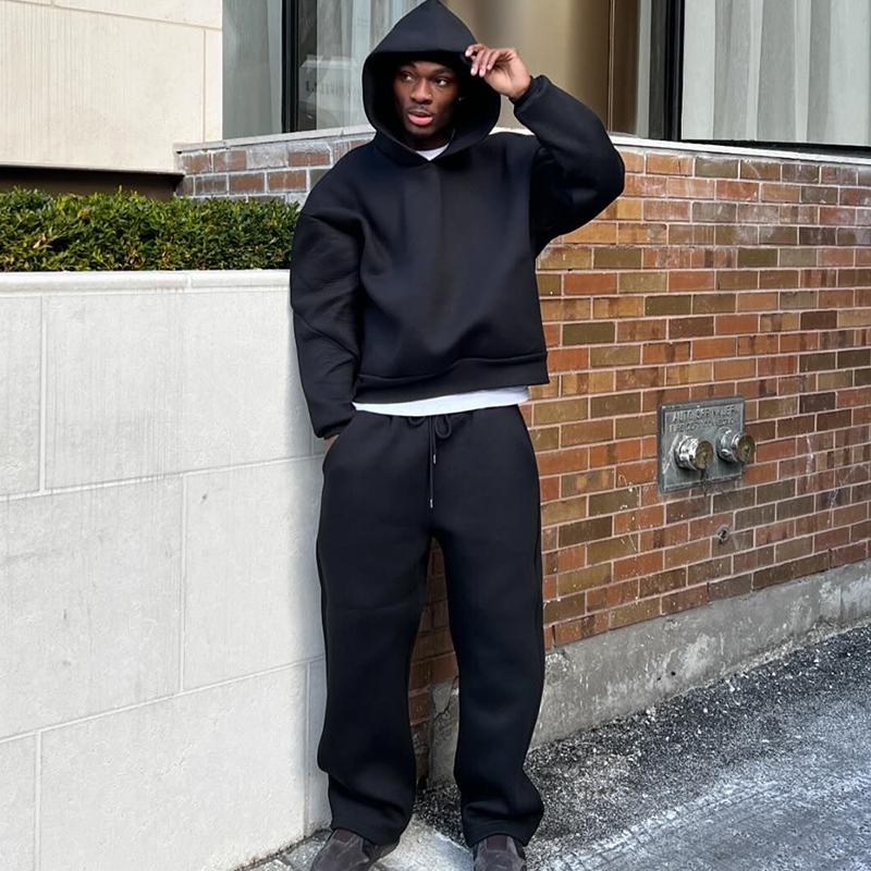 남성 코튼 빈티지 Tracksuit 2pcs 세트 후드 - Streetwear Brand Y2K 리뷰 및 가격