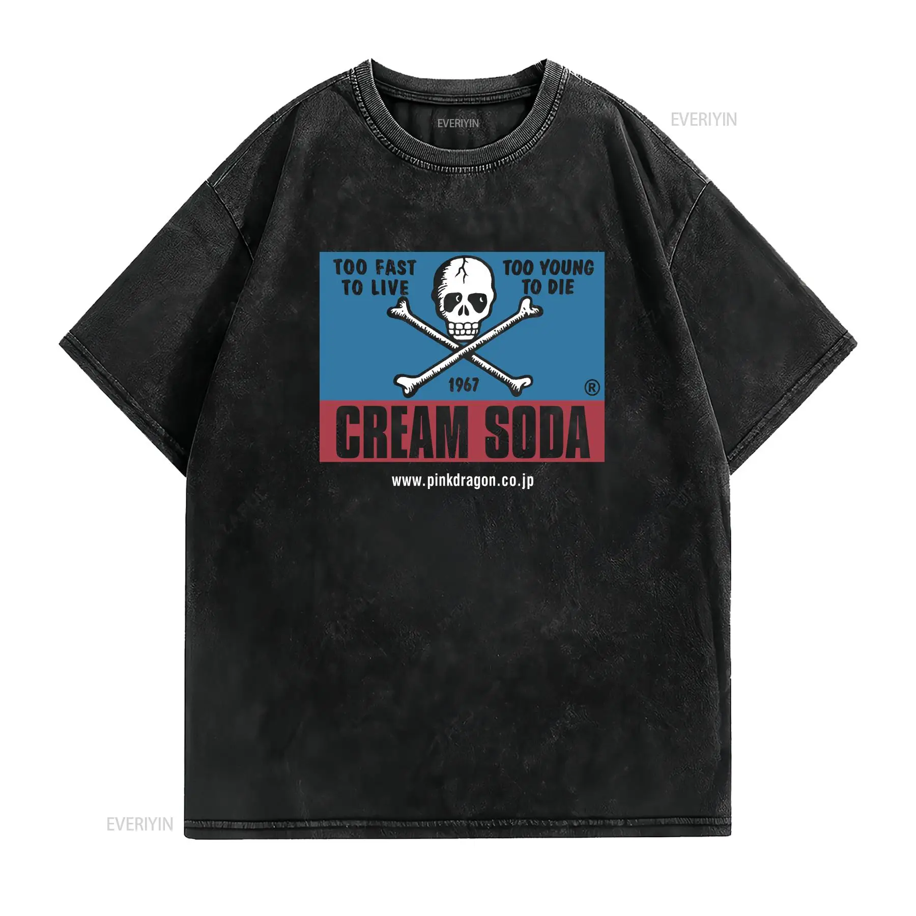 빈티지 크림 소다 스컬 일본 브랜드 스트리트웨어 티셔츠 - Streetwear Brand Japanese 리뷰 및 가격