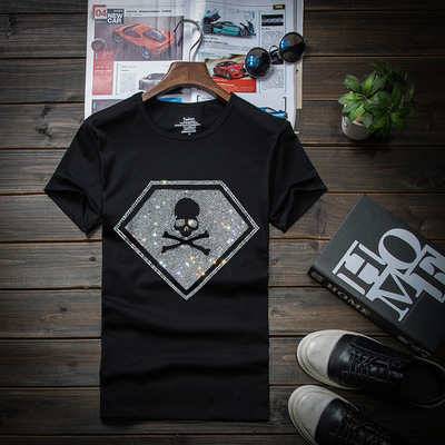 플러스 사이즈 7XL 2025 해골 라인스톤 티셔츠 남 - Streetwear Brand England 리뷰 및 가격