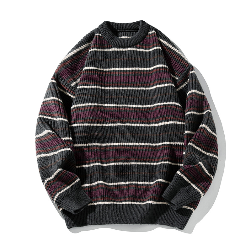 한국 패션 빈티지 스트라이프 니트 스웨터 남녀 공용 풀 - Streetwear Brand England 리뷰 및 가격
