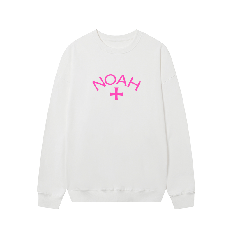 노아 핑크 크로스 프린트 루즈 캐주얼 코튼 라운드 넥  - Streetwear Brand Noah 리뷰 및 가격
