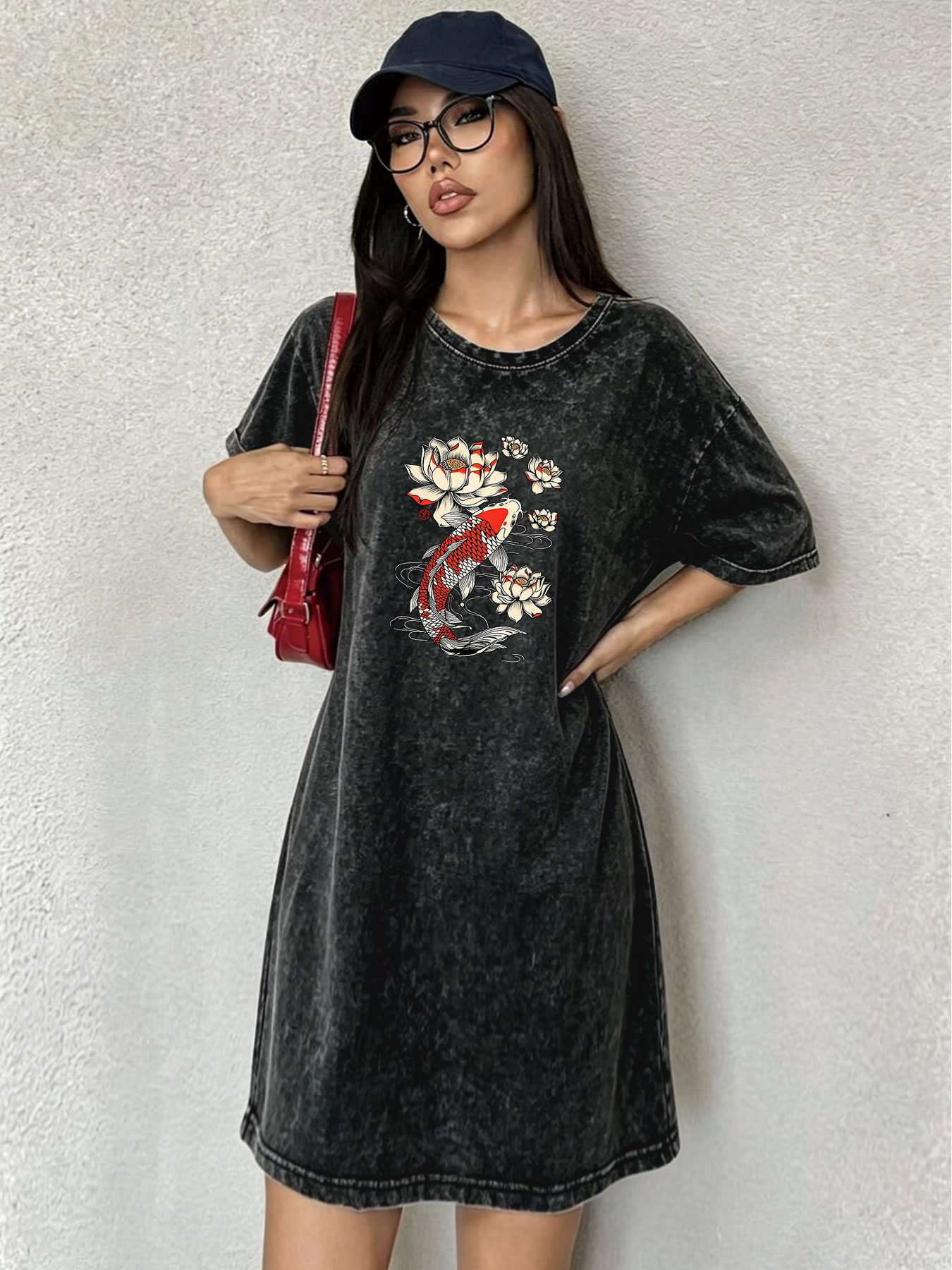 여성용 빈티지 워싱 레트로 티셔츠 드레스, 일본 스트리 - Streetwear Brand Japanese 리뷰 및 가격