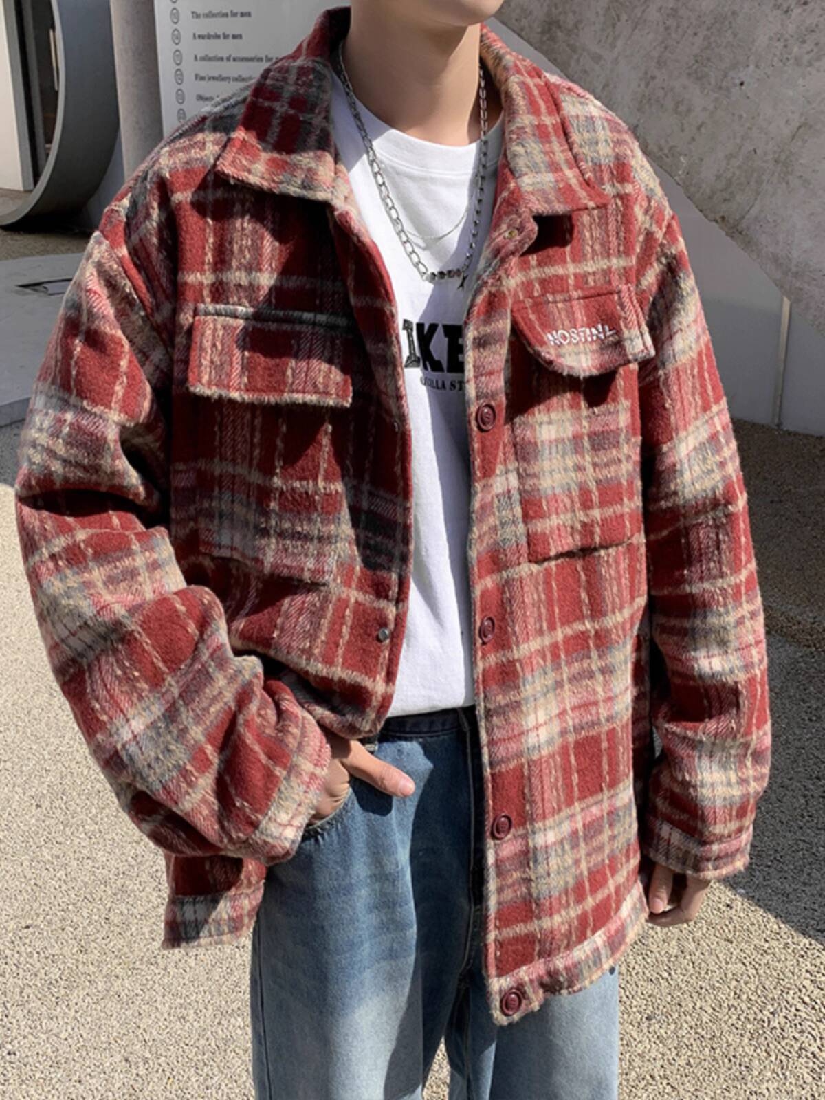 남성용 두꺼운 셔츠 재킷 가을 & 봄 레트로 체크 셔츠 - Streetwear Brand England 리뷰 및 가격