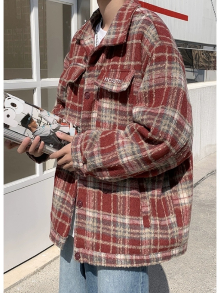 남성용 두꺼운 셔츠 재킷 가을 & 봄 레트로 체크 셔츠 - Streetwear Brand England 리뷰 및 가격